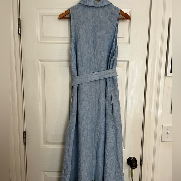Boden Kate Linen Embroidered Midi Shirt Dress - Picture 8 of 14